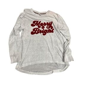 Women's Gray Sweater with Red Script